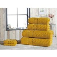 Rapport Home Royal Velvet Cotton Super Soft & Absorbent Woven Towels in Yellow