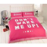 Rapport Home Don't Wake Me Up Polycotton Reversible Duvet Cover Set with Pillowcase in Navy | Size: Double