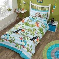 Rapport Home Rainforest Polycotton Duvet Cover Set With Pillowcase in Blue | Size: Single