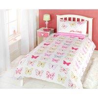 Rapport Home Fly Up High Butterfly Duvet Cover Set & Pillowcase Set in White | Size: Single