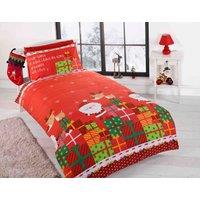 Rapport Home Dear Santa Duvet Cover Set with Pillowcase in Red | Size: Toddler