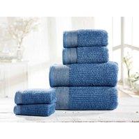 Rapport Home Mayfair Ribbed Weave 500 GSM Cotton Super Soft & Absorbant Towel in Bright Blue