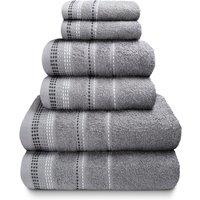 Rapport Home Berkley Pure Cotton Embroidered Super Soft Towel in Silver