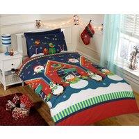 Rapport Home Santas Grotto Duvet Cover Set with Pillowcase in Red | Size: Toddler
