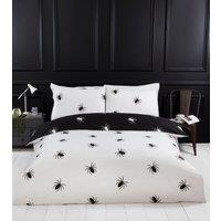 Rapport Home Black Spider Microfibre Reversible Duvet Set with Pillowcase | Size: Single