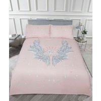 Rapport Home Angel Wings Polycotton Duvet Cover Set with Pillowcase in Dusty Pink | Size: Single