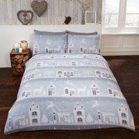 Rapport Home Reindeer Road BC Duvet Cover Set with Pillowcase in Silver | Size: Single