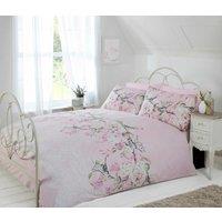 Rapport Home Eloise Floral Polycotton Duvet Cover Set with Pillowcase in Light Pink | Size: Single