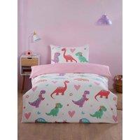 Rapport Home Dino Daisy Microfibre Reversible Duvet Cover Set with Pillowcase | Size: Single