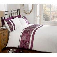 Rapport Home Lexi Polyester Duvet Cover Set With Pillowcase in Plum | Size: Single
