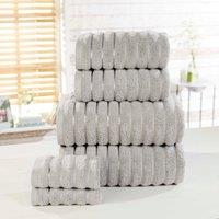 Rapport Home Ribbed Super Soft Cotton Towel in Silver