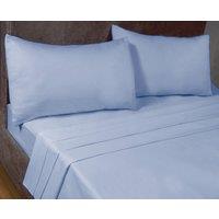 Rapport Home SleepND Percale 180 Thread Count Polycotton Plain Fitted Sheet (16" Box) in Blue | Size: Single