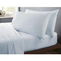 Rapport Home Flannelette Cotton Flat Bed Sheet in Blue | Size: Single