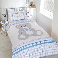 Rapport Home Snuggle & Cuddle Polycotton Duvet Cover Set With Pillowcase in Blue | Size: Single