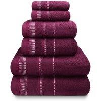 Rapport Home Berkley Pure Cotton Embroidered Super Soft Towel in Purple