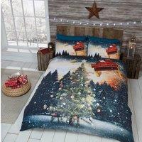 Rapport Home Northern Lights Duvet Cover Set with Pillowcase in Dark Blue | Size: Single