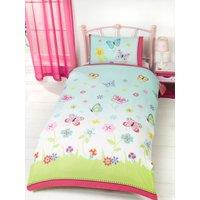 Rapport Home Butterfly Garden Duvet Cover Set with Pillowcase in Green | Size: Double