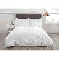 Rapport Home Pintuck Balmoral Duvet Cover Set in White | Size: Single