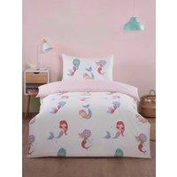 Rapport Home Little Mermaids Microfibre Reversible Duvet Cover Set with Pillowcase | Size: Single