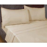 Rapport Home SleepND Percale 180 Thread Count Polycotton Plain Fitted Sheet (16" Box) in Natural | Size: Single