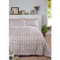 Rapport Home Arran Bedcover Cotton Duvet Cover Set With Pillowcase in Natural | Size: Single