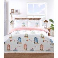 Rapport Home Padstow Polyester Duvet Cover Set with Pillowcase in White | Size: Double