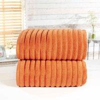 Rapport Home Ribbed Super Soft Cotton Towel in Light Red