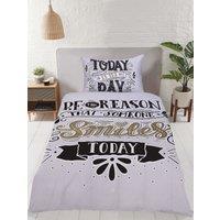 Rapport Home Todays The Day Polycotton Duvet Set with Pillowcase | Size: Single