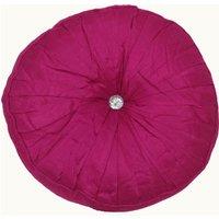 Rapport Home Diamond Round Polyester Cushion (43x43 cm) in Fuchsia | Size: 43 cm x 43 cm
