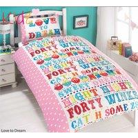 Rapport Home Love To Dream Duvet Cover Set with Pillowcase in Pink | Size: Single