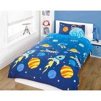 Rapport Home Rockets Polycotton Duvet Cover Set With Pillowcase in Blue | Size: Single