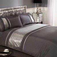 Rapport Home Ritz Polycotton Duvet Cover Set With Pillowcase in Silver | Size: Single