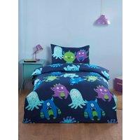 Rapport Home Monsters Microfiber Duvet Cover Set with Pillowcase in Black | Size: Single