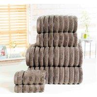 Rapport Home Ribbed Super Soft Cotton Towel in Charcoal