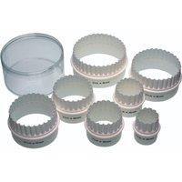 KitchenCraft Double Edged Plastic Biscuit/Pastry Cutter Set, Display Boxed in White