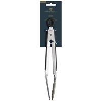 MasterClass Deluxe Stainless Steel 23cm Food Tongs in Black