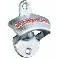 BarCraft Wall Mounted Crown Top Bottle Opener, Acetate Display Boxed in Silver