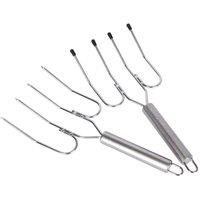 MasterClass Pair of Stainless Steel Oven Forks in Metallics