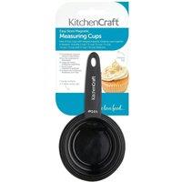 KitchenCraft Easy Store Magnetic Measuring Cups in Black
