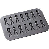 Chicago Metallic Non-Stick 14 Hole Spoon-Shaped Cookie & Biscuit Baking Tin, 40 x 28cm in Black | Size: 40 x 28 cm