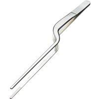 MasterClass Stainless Steel 21cm Curved Plating Tongs in Metallic Silver