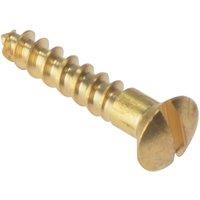 Forgefix Wood Screw Slotted Raised Head St Solid Brass 5/8In X 6 Box 200 in Gold