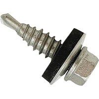 Forgefix Techfast Self-Drilling Stitching Hex Screw & Washer No.1 Tip 6.3 X in Silver
