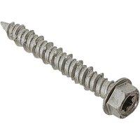 Forgefix Techfast Masonry Screw Torx Compatible Hex 6.3 X 45Mm (Box 100) in Silver