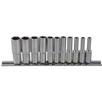 Bluespot Tools Deep Socket Set Of 11 Metric 1/4In Square Drive in Silver