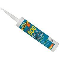 Everbuild 500 Bath & Sanitary Silicone Sealant White 290Ml