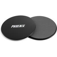 Phoenix Fitness Dual-Sided Gliding Discs in Black | Size: 1/0