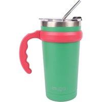 Myga Insulated Cup with Straw, Flip Top Lid & Handle -590ml in Green