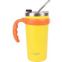 Myga Insulated Cup with Straw, Flip Top Lid & Handle -590ml in Yellow