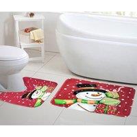 Velosso 2 Piece Christmas Memory Foam Bath & Pedestal Mat Set Bath in Green | Size: Large
